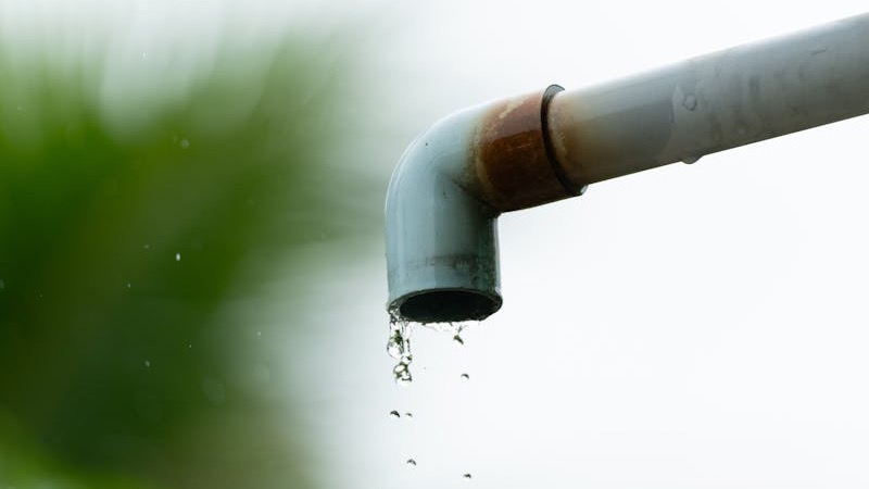 Technician repairing a water leak from an AC unit in Doha